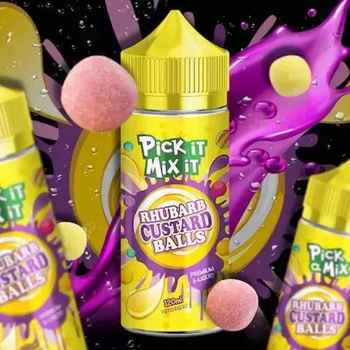 RHUBARB CUSTARD BALLS 100ML - PICK IT MIX IT